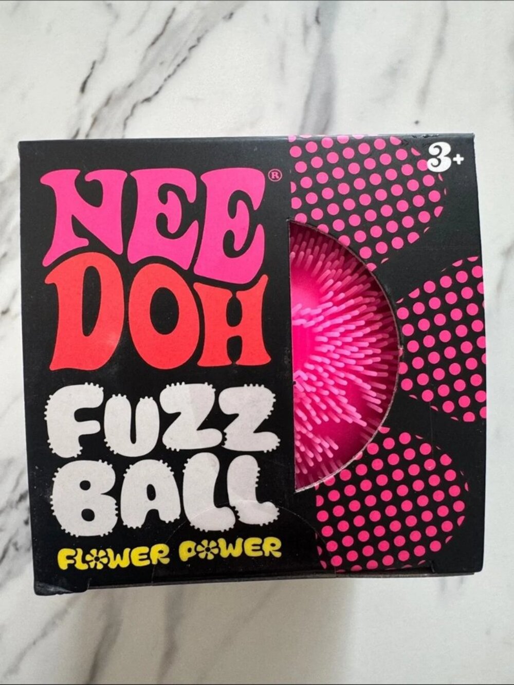 PINK NeeDoh Fuzz Ball Flower Power